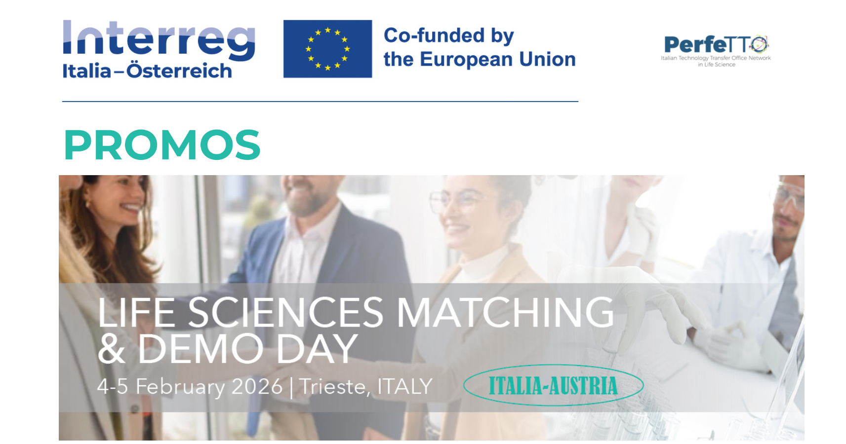 A Trieste l’International Life Sciences Matching & Demo Day del Progetto PerfeTTO